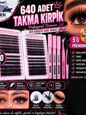 DiyLash 640 Adet Takma Kirpik Profesyonel Premium Set (Eksiksiz Tam Set)